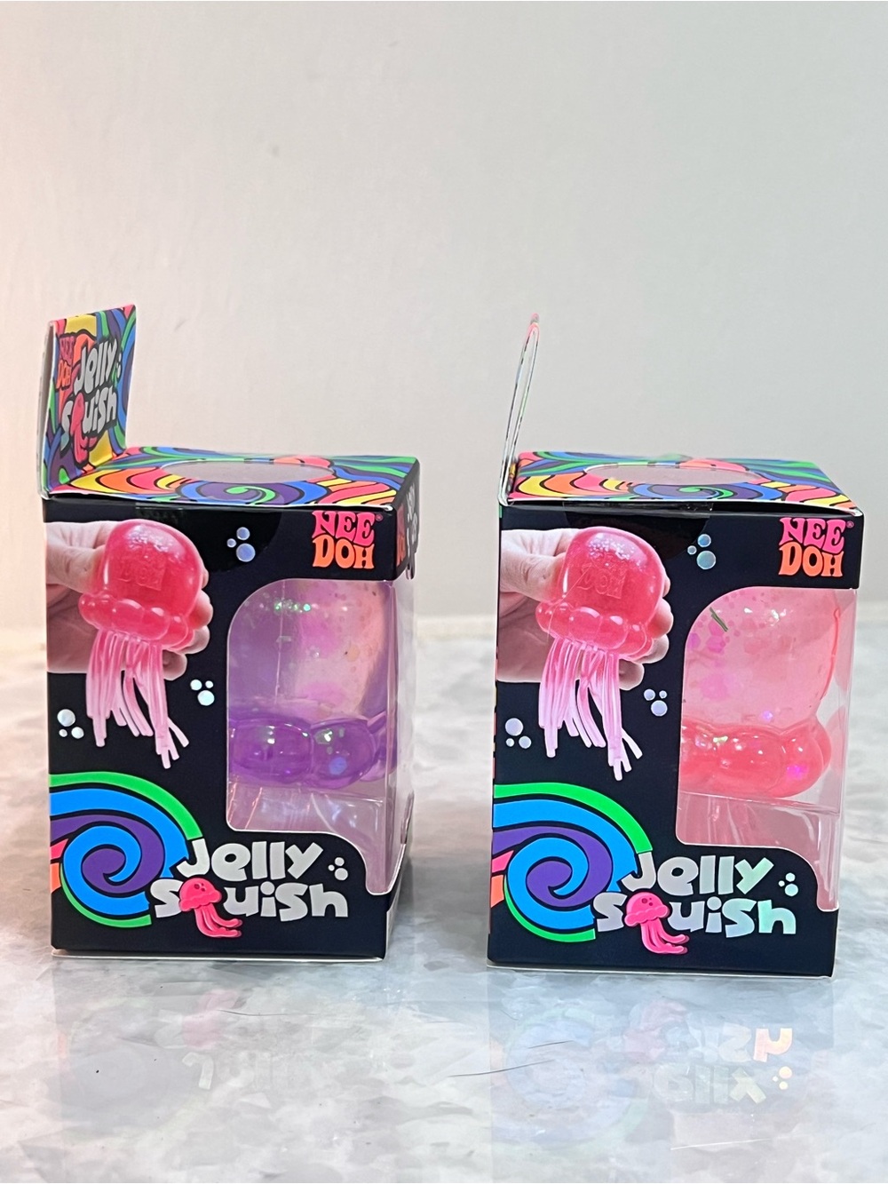 NeeDoh Bundle Jelly Squish Purple and Pink Set of 2! - Picture 4 of 4